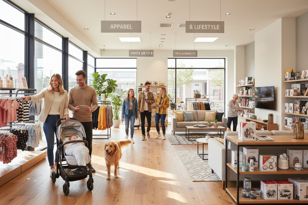 Customers browsing variety of merchandise
