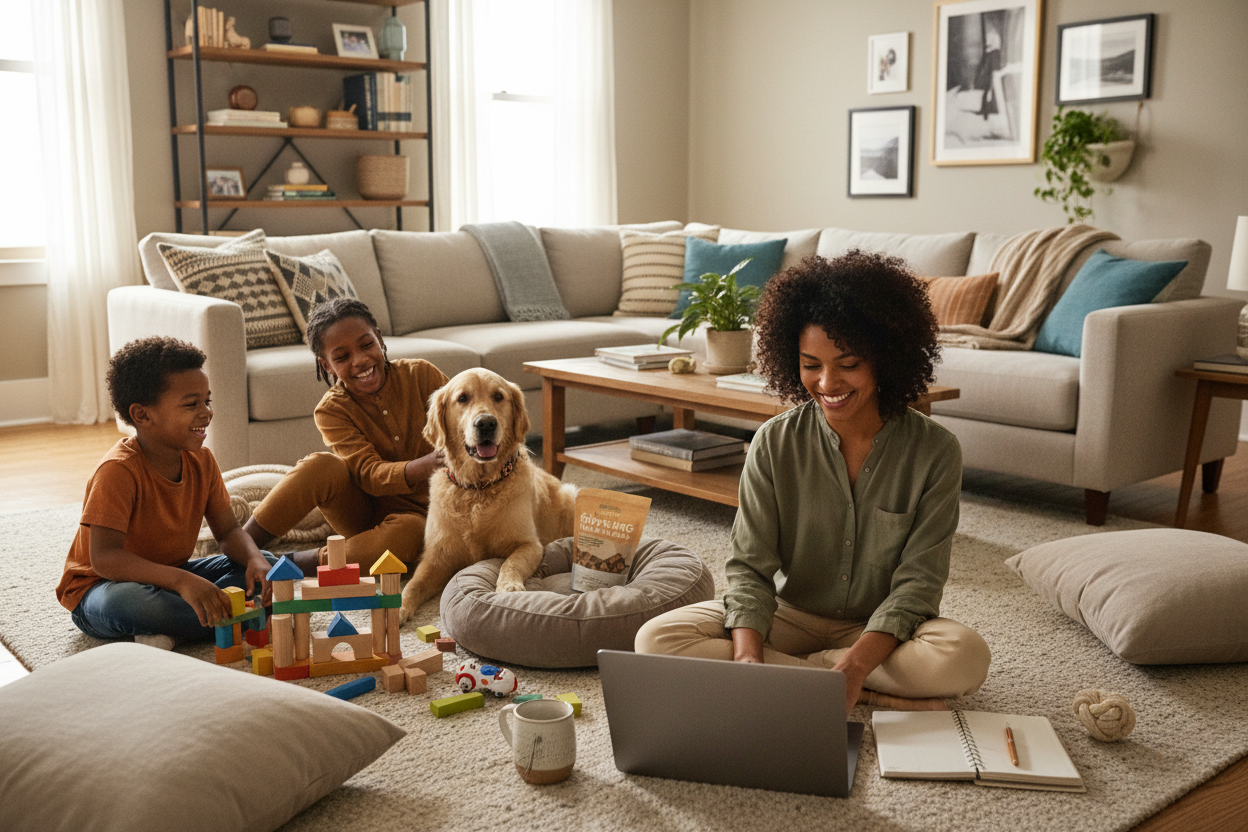 People enjoying products with pets